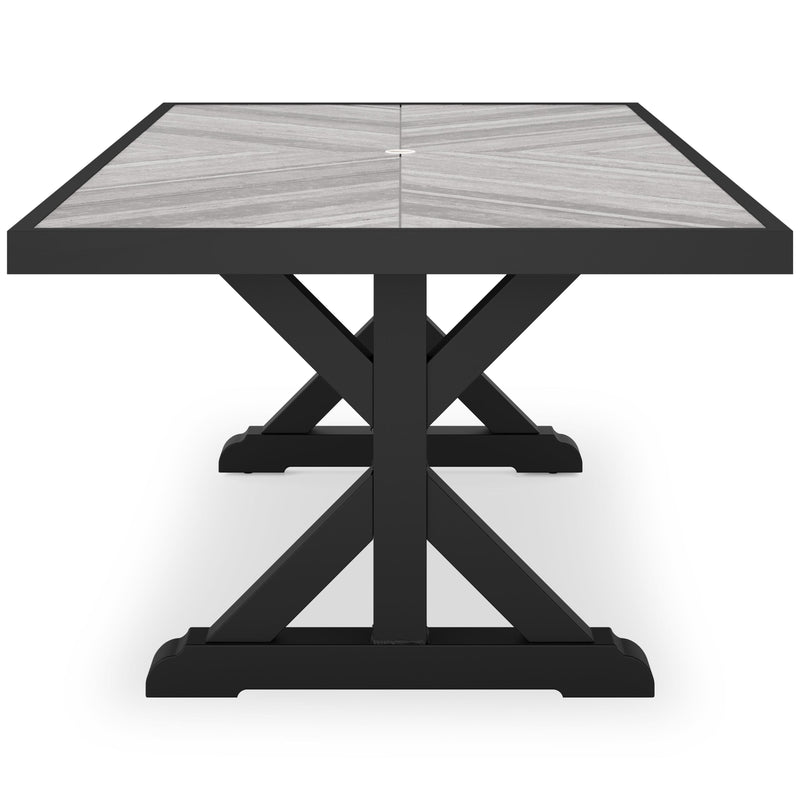 Signature Design by Ashley Beachcroft P792-625 Rectangular Dining Table with Umbrella Option IMAGE 3