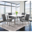  Furnishings' Mate Sid DC 066 Dining Chair - Grey/Brushed Stainless Steel IMAGE 5