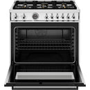 Bertazzoni 36-inch Freestanding Dual-Fuel Range PRO366BCFEPXT IMAGE 2