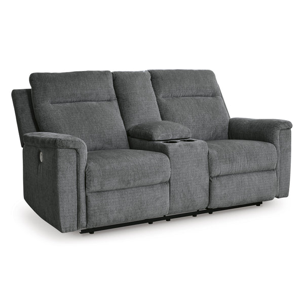 Signature Design by Ashley Barnsana Power Reclining Fabric Loveseat with Console 3320296C IMAGE 1