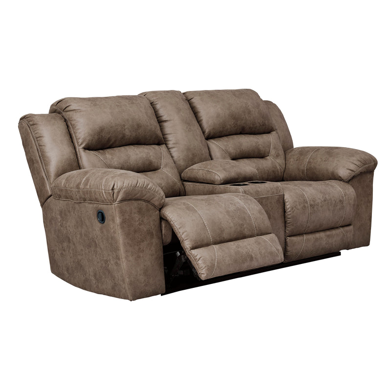 Signature Design by Ashley Stoneland Reclining Leather Look Loveseat with Console 3990594C IMAGE 2