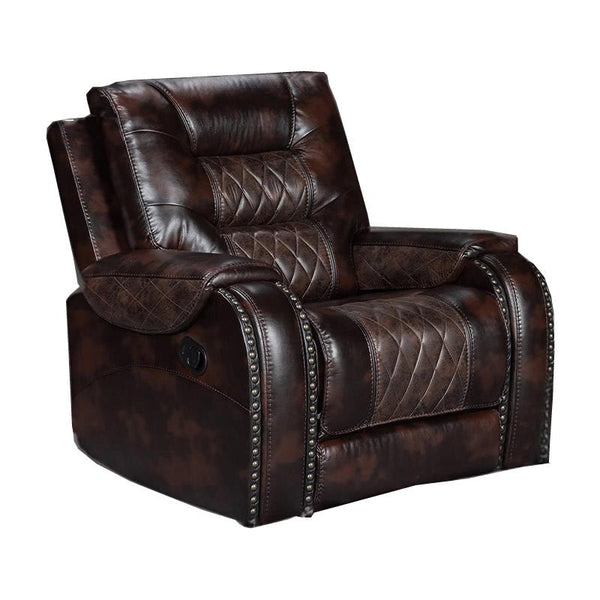 Primo International Lane Glider Leather Look Recliner U916113883MOGR IMAGE 1