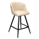 Furnishings' Mate CS 6405-ECR-MB Celine Counter Stool In Ecru PU/Weave On Matte Black Frame IMAGE 1