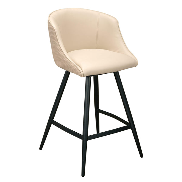 Furnishings' Mate CS 6405-ECR-MB Celine Counter Stool In Ecru PU/Weave On Matte Black Frame IMAGE 1