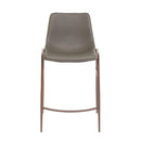  Furnishings' Mate CS 006-GR-BW Moon Counter Stool In Grey PU On Black Walnut Frame IMAGE 2