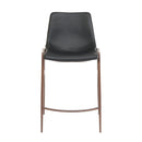 Furnishings' Mate CS 006-BL-BW Moon Counter Stool In Black PU On Black Walnut Frame IMAGE 2