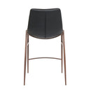 Furnishings' Mate CS 006-BL-BW Moon Counter Stool In Black PU On Black Walnut Frame IMAGE 4