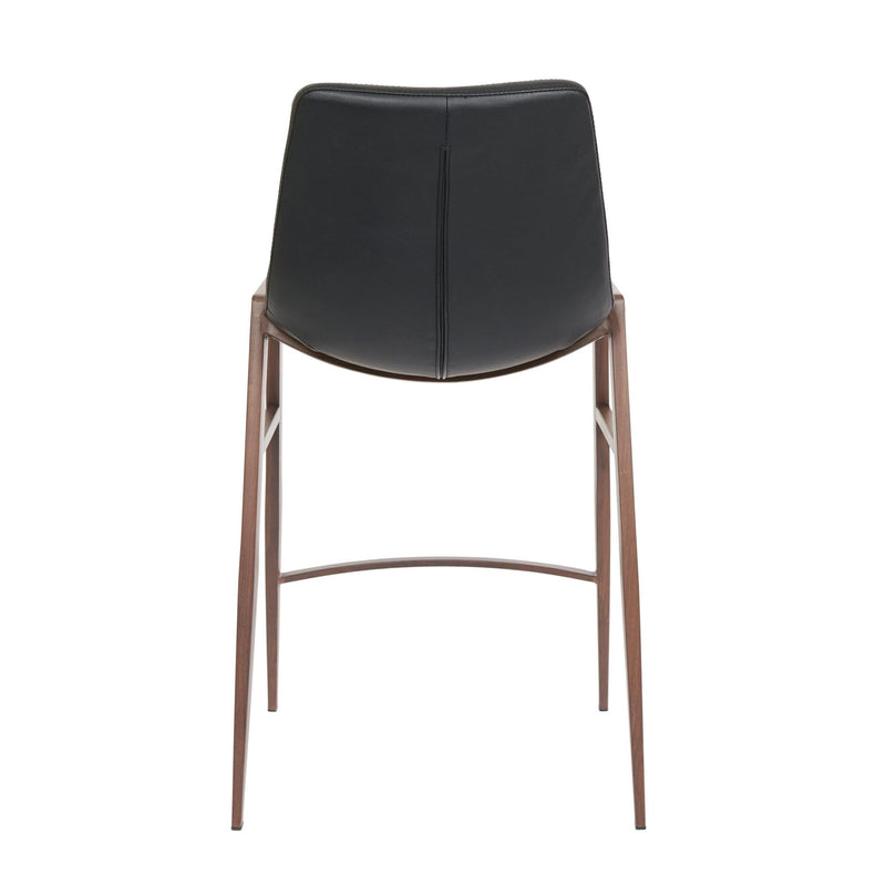 Furnishings' Mate CS 006-BL-BW Moon Counter Stool In Black PU On Black Walnut Frame IMAGE 4