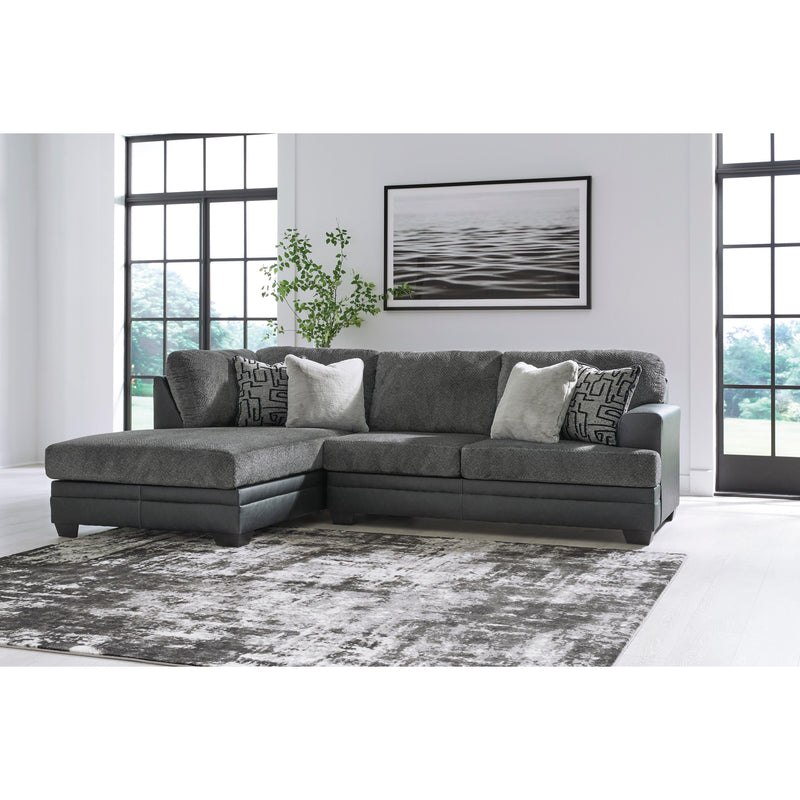 Benchcraft Brixley Pier Fabric and Leather Look 2 pc Sectional 2990616/2990667 IMAGE 2