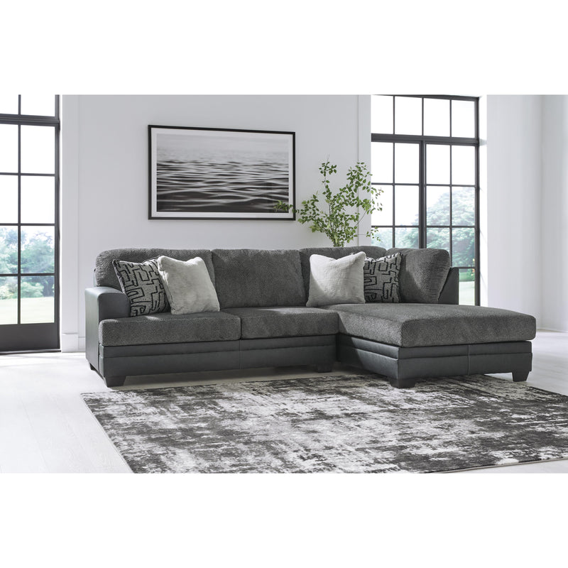 Benchcraft Brixley Pier Fabric and Leather Look 2 pc Sectional 2990666/2990617 IMAGE 2