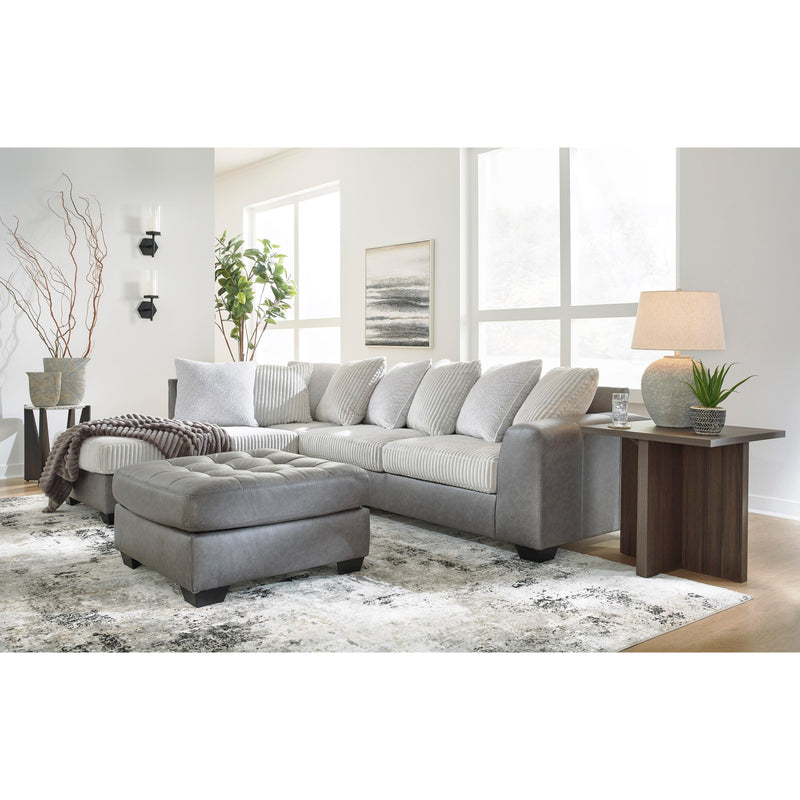 Benchcraft Clairette Court Fabric and Leather Look 2 pc Sectional 3150316/3150367 IMAGE 4