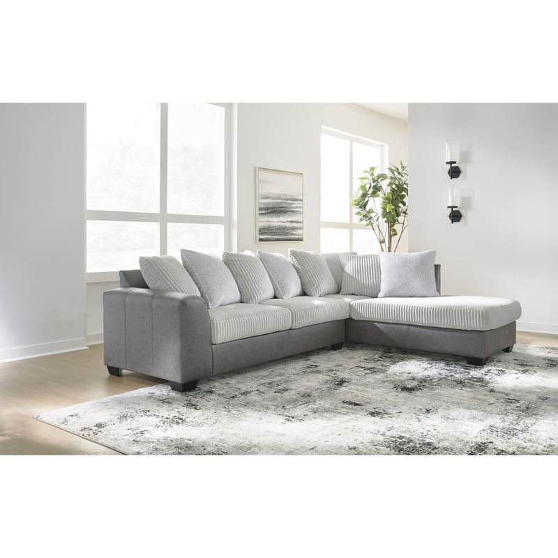 Benchcraft Clairette Court Fabric and Leather Look 2 pc Sectional 3150366/3150317 IMAGE 2