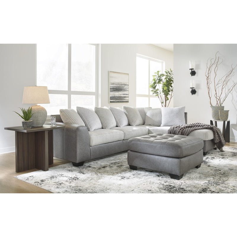 Benchcraft Clairette Court Fabric and Leather Look 2 pc Sectional 3150366/3150317 IMAGE 4