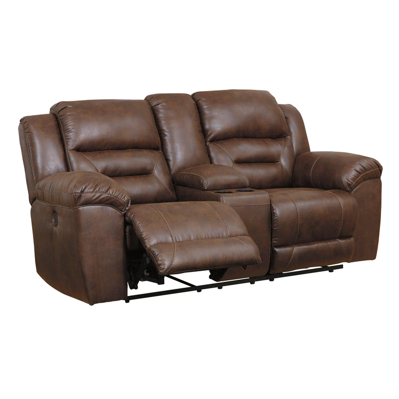 Signature Design by Ashley Stoneland Power Reclining Leather Look Loveseat with Console 3990496C IMAGE 2