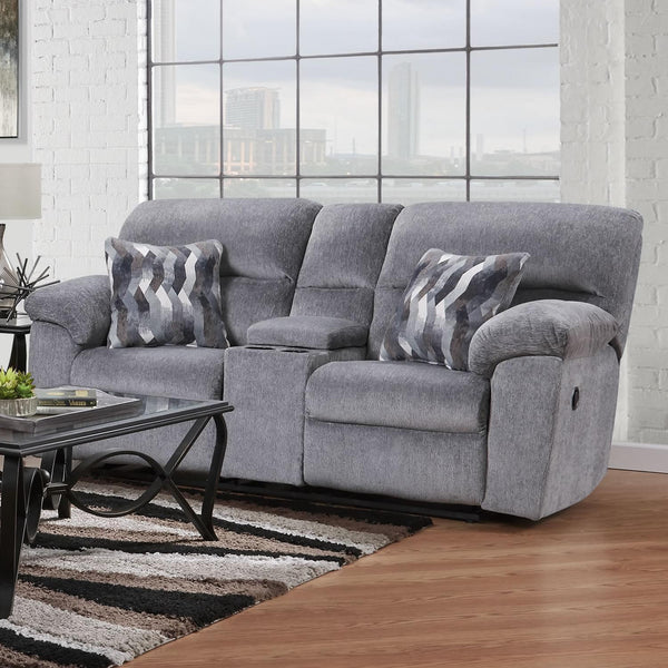 Affordable Furniture Mfg Stationary Fabric Loveseat 1420 Reclining Loveseat - Kynance Grey IMAGE 1