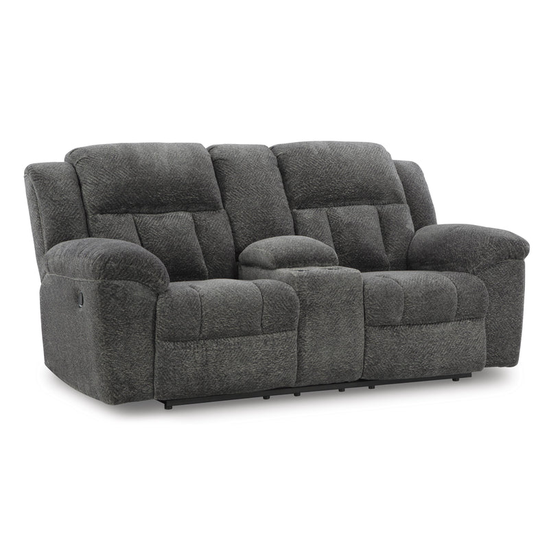 Signature Design by Ashley Frohn Reclining Fabric Loveseat with Console 3740694C IMAGE 1