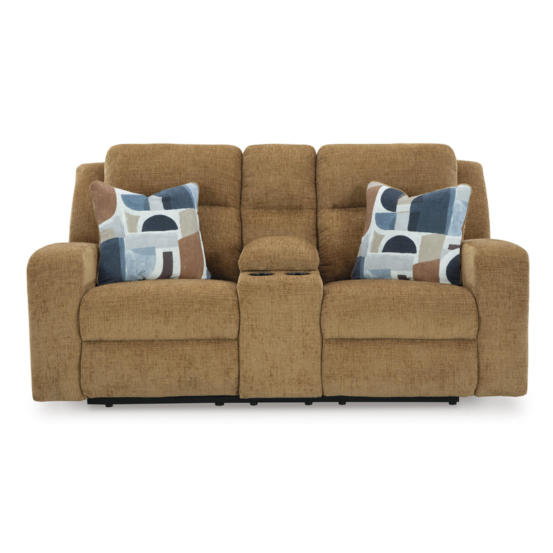 Signature Design by Ashley Kanlow Reclining Fabric Loveseat with Console 3860594C IMAGE 3