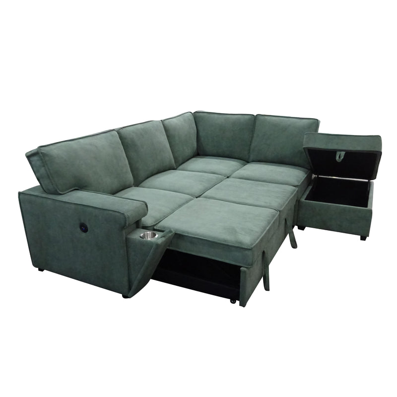 Primo International Nicola Fabric Sleeper Sectional UF10138683STX3/UF10138683STR1/UF10138683STOS IMAGE 3