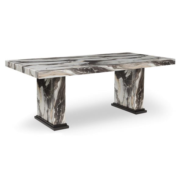 Signature Design by Ashley Jeshina Dining Table with Faux Marble Top and Pedestal Base PCD581-26T/PCD581-26B IMAGE 1