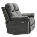 Minhas Furniture Power Reclining Fabric Loveseat 8257 Power Reclining Loveseat - Pewter IMAGE 1