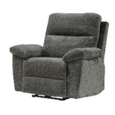 Minhas Furniture Power Fabric Recliner 8257 Power Recliner - Pewter IMAGE 1