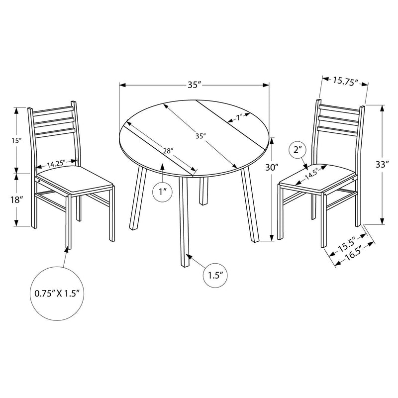 Monarch 3 pc Dinette I 1007 IMAGE 13