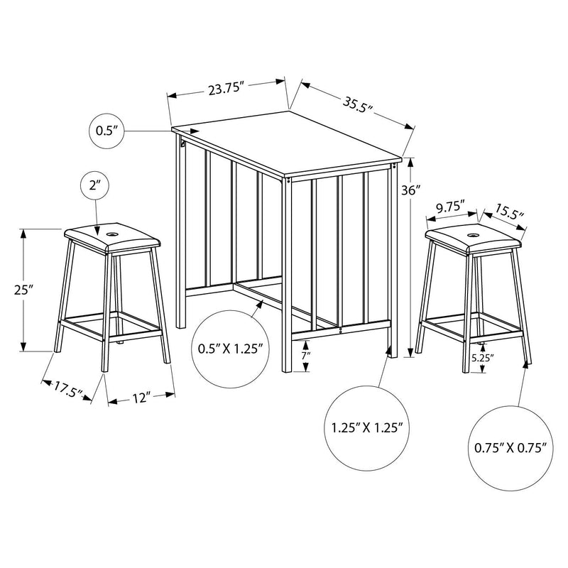 Monarch 3 pc Counter Height Dinette I 1143 IMAGE 4