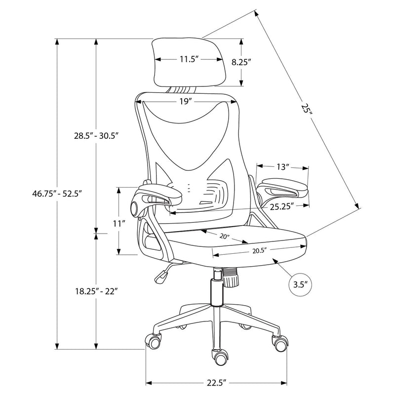 Monarch Office Chair I 7334 IMAGE 4