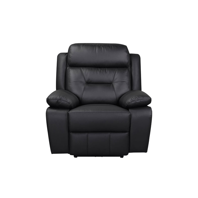  Mazin Furniture Laconia 9629BLK-1PWG Dual Power Glider Recliner with Power Footrest, Black Leather IMAGE 1