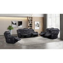  Mazin Furniture Laconia 9629BLK-1PWG Dual Power Glider Recliner with Power Footrest, Black Leather IMAGE 8