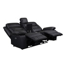  Mazin Furniture Laconia 9629BLK-2PWC Power Double Reclining Loveseat w/ Power Footrest & Center Console w/Cupholder IMAGE 3