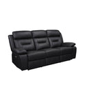  Mazin Furniture Laconia 9629BLK-3PW Power Double Reclining Sofa with Power Footrest, Black Leather IMAGE 2