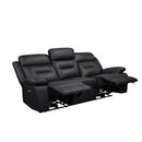  Mazin Furniture Laconia 9629BLK-3PW Power Double Reclining Sofa with Power Footrest, Black Leather IMAGE 3