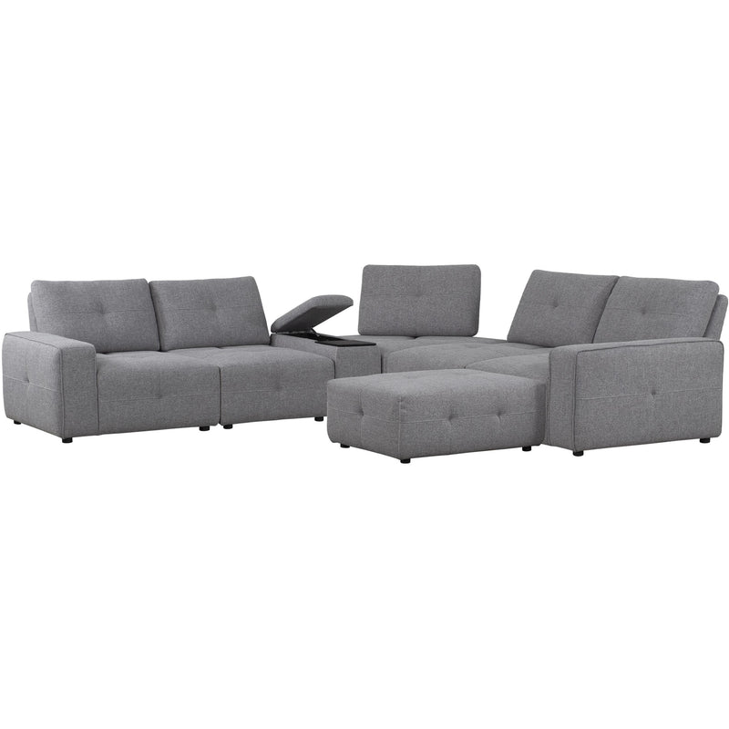 Primo International Rohan Fabric 7 pc Sectional Rohan 7 pc Sectional - Grey IMAGE 2