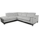 Primo International Salida Power Reclining Leather Match 2 pc Sectional Salida 2 pc Power Reclining Sectional - Grey IMAGE 1