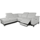 Primo International Salida Power Reclining Leather Match 2 pc Sectional Salida 2 pc Power Reclining Sectional - Grey IMAGE 2