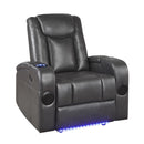  Mazin Furniture Turbo II 98522GRY-1PW Power Reclining Chair with Wireless Charger, Speakers, LED Light & USB Port IMAGE 3