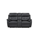  Mazin Furniture Oliver 99032PBLK-2C Power Reclining Console Loveseat, Black IMAGE 1