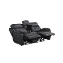  Mazin Furniture Oliver 99032PBLK-2C Power Reclining Console Loveseat, Black IMAGE 3
