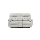  Mazin Furniture Oliver 99032PSVE-2C Power Reclining Console Loveseat, Silver IMAGE 1