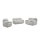  Mazin Furniture Oliver 99032PSVE-2C Power Reclining Console Loveseat, Silver IMAGE 4