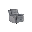  Mazin Furniture Tyrone 99072GRY-1G Glider Reclining Chair, Grey Corduroy IMAGE 2