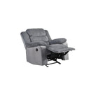  Mazin Furniture Tyrone 99072GRY-1G Glider Reclining Chair, Grey Corduroy IMAGE 3