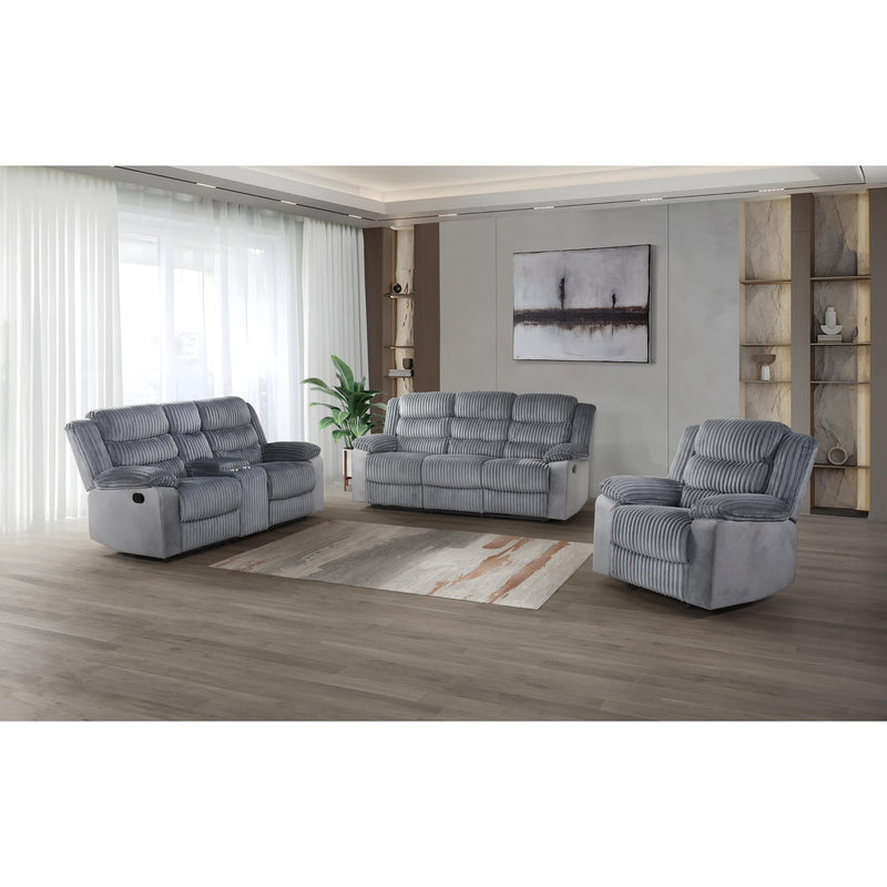 Mazin Furniture Tyrone 99072GRY-1G Glider Reclining Chair, Grey Corduroy IMAGE 6
