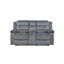  Mazin Furniture Tyrone 99072GRY-2C Double Reclining Loveseat with Console, Grey Corduroy IMAGE 1