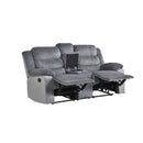  Mazin Furniture Tyrone 99072GRY-2C Double Reclining Loveseat with Console, Grey Corduroy IMAGE 3