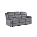  Mazin Furniture Tyrone 99072GRY-3 Double Reclining Sofa, Grey Corduroy IMAGE 2