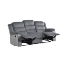  Mazin Furniture Tyrone 99072GRY-3 Double Reclining Sofa, Grey Corduroy IMAGE 3