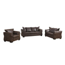  Mazin Furniture Corso 99075BRW-2 Loveseat, Brown Polished Microfiber IMAGE 3