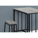 Monarch I 1144 3Pcs Counter Height Dinette - Grey Top/Black Metal IMAGE 2